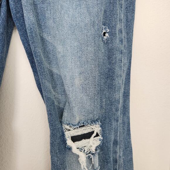 Altar'd State High Waisted Flare Jeans Distressed Ripped Blue Denim Wide Leg 29 - Picture 4 of 10